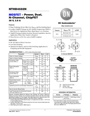 NTHD4502N datasheet cover page