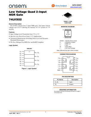 74LVX02 datasheet cover page