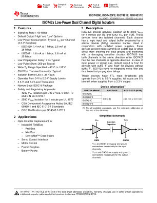 ISO7421FE 数据手册首页