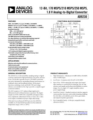 AD9230 数据手册首页