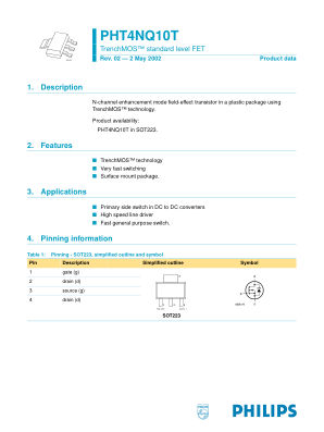 PHT4NQ10T datasheet cover page