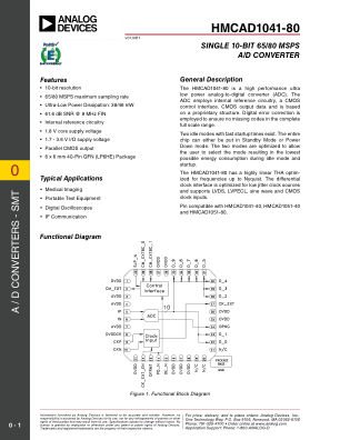 HMCAD1041-80 datasheet cover page