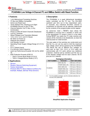 PCA9546A datasheet cover page
