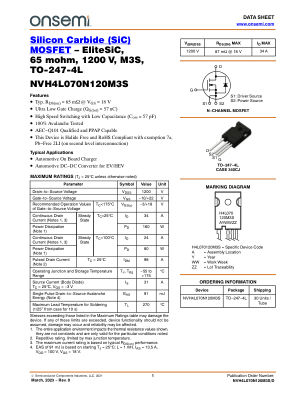 NVH4L070N120M3S 数据手册首页
