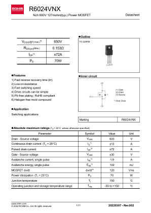 R6024VNX datasheet cover page