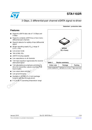 STA1102R 数据手册首页