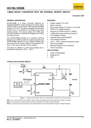IS31BL3508B-STLS2-TR 数据手册首页