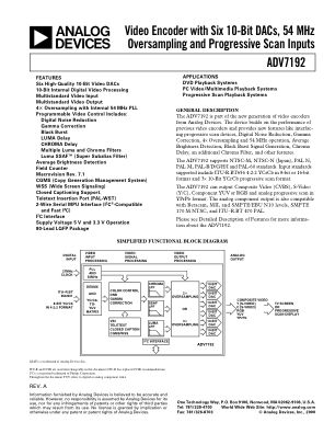 ADV7192 数据手册首页