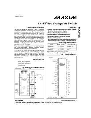 MAX456 数据手册首页