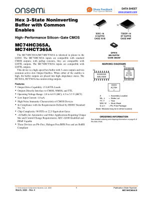 MC74HC365A 数据手册首页