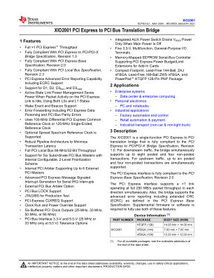 XIO2001 datasheet cover page