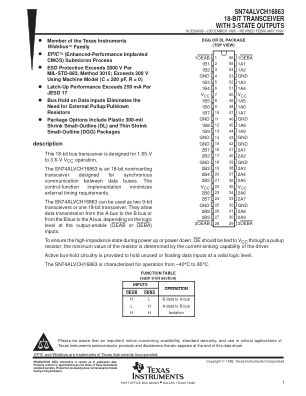 SN74ALVCH16863 数据手册首页