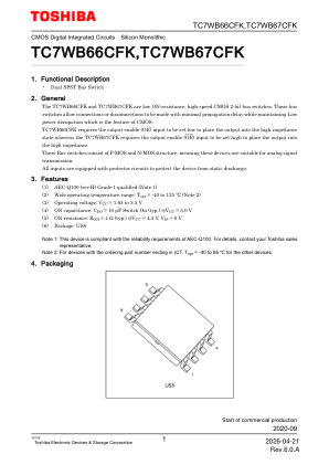 TC7WB66CFK 数据手册首页