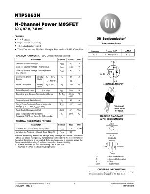 NTP5863N datasheet cover page