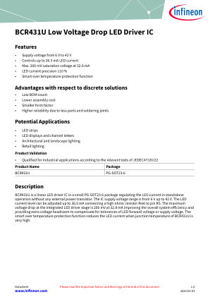 BCR431U datasheet cover page
