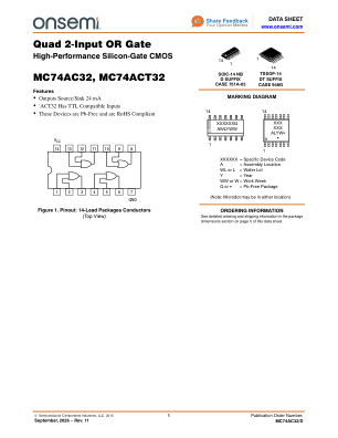 MC74AC32 数据手册首页