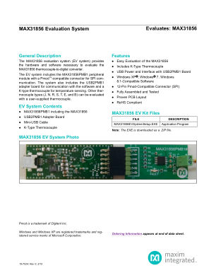 MAX31856EVSYS 数据手册首页