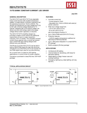 IS31LT3173-GRLS4-TR datasheet cover page