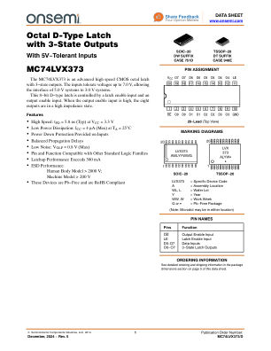 MC74LVX373 datasheet cover page
