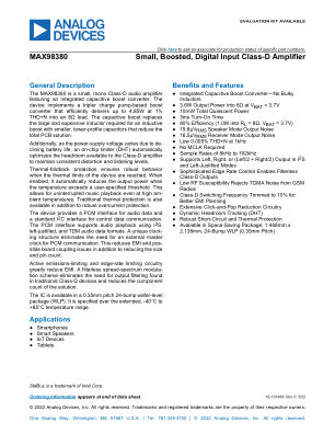 MAX98380 datasheet cover page