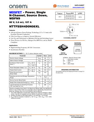 NTTFSSH4D0N08XL 数据手册首页