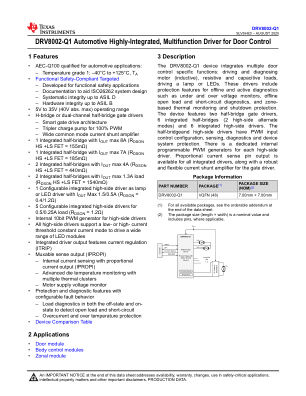 DRV8002-Q1 datasheet cover page