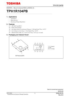 TPH1R104PB datasheet cover page