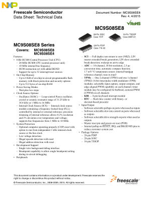 MC9S08SE8 数据手册首页