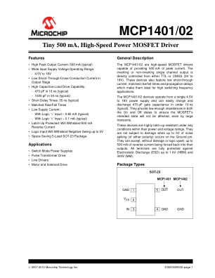 MCP1401T-E 数据手册首页