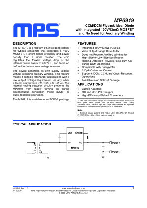 MP6919 datasheet cover page
