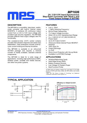 MP1606 datasheet cover page