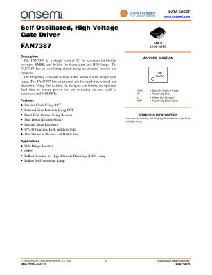 FAN7387 datasheet cover page