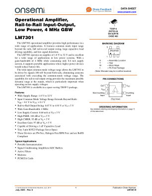 LM7301 数据手册首页