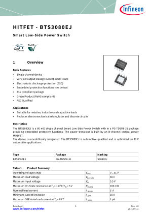 BTS3080EJ datasheet cover page