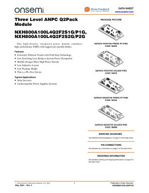 NXH800A100L4Q2F2 数据手册首页