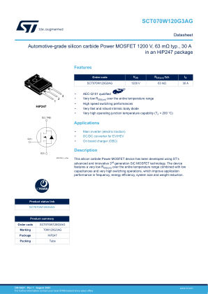 SCT070W120G3AG datasheet cover page