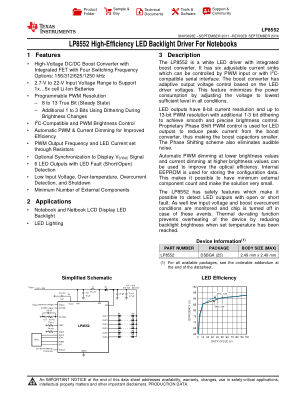 LP8552 datasheet cover page
