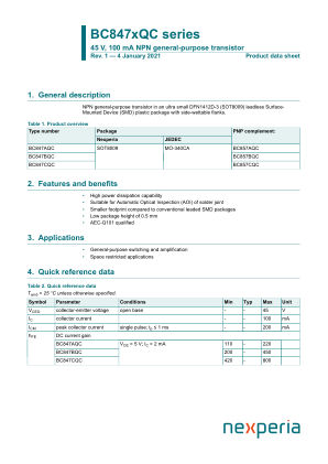 BC847BQCZ datasheet cover page