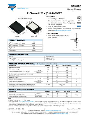 SI7431DP datasheet cover page