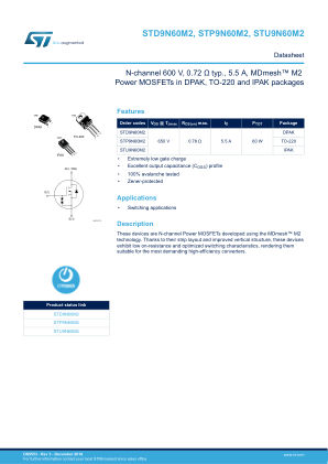 STD9N60M2 datasheet cover page