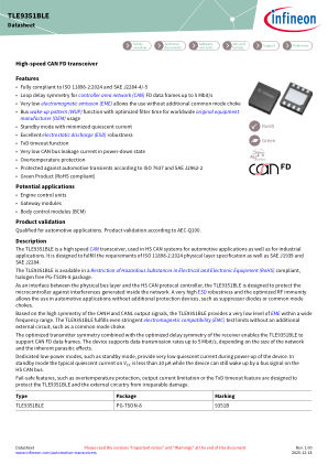 TLE9351BLE 数据手册首页