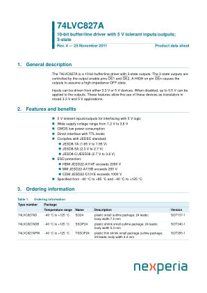 74LVC827APW datasheet cover page