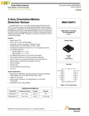 MMA7660FC datasheet cover page