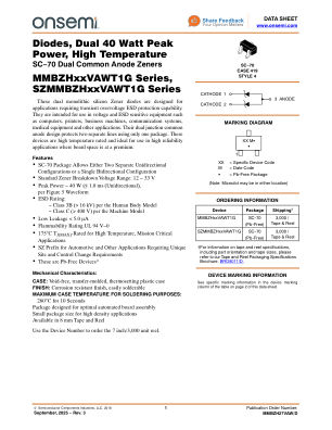 MMBZH27VAW datasheet cover page