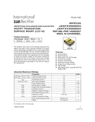 IRFE330 datasheet cover page