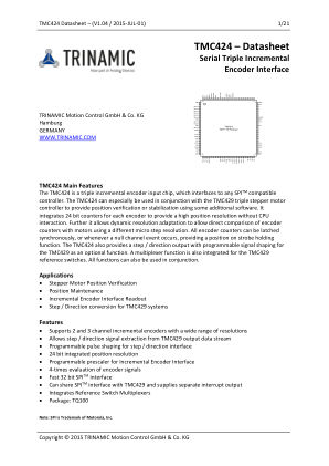 TMC424 数据手册首页
