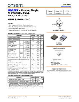 NTBLS1D7N10MC 数据手册首页