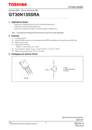GT30N135SRA datasheet cover page