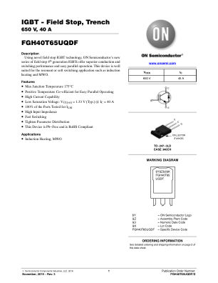 FGH40T65UQDF 数据手册首页