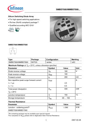 SMBD7000--MMBD7000 datasheet cover page